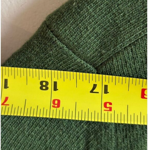 Banana Republic Mens Merino Wool Striped On Sleeves Sweater Army Green Sz Large - Picture 3 of 9